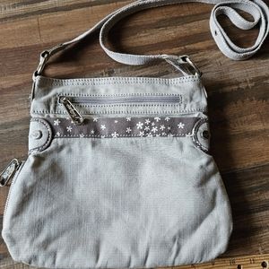 Thirty-One two toned Gray Crossbody Bag Purse Travel Organizer Daisys. 006